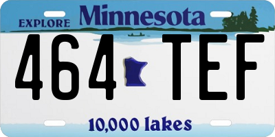 MN license plate 464TEF