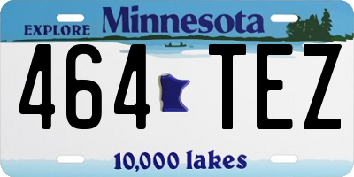 MN license plate 464TEZ