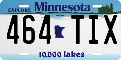 MN license plate 464TIX
