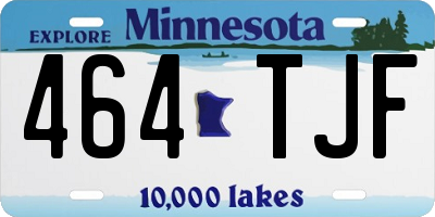 MN license plate 464TJF