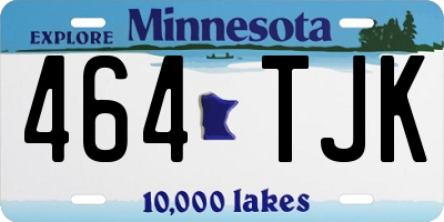 MN license plate 464TJK