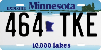 MN license plate 464TKE