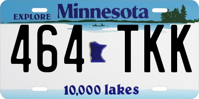 MN license plate 464TKK