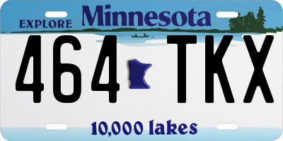 MN license plate 464TKX