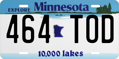 MN license plate 464TOD