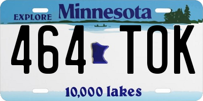 MN license plate 464TOK