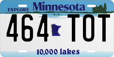MN license plate 464TOT