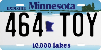 MN license plate 464TOY