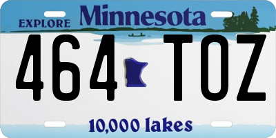 MN license plate 464TOZ