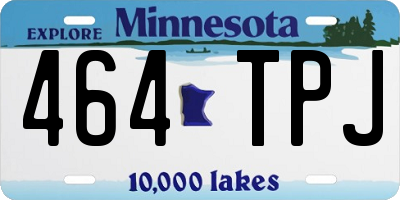 MN license plate 464TPJ