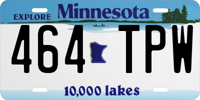 MN license plate 464TPW
