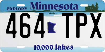 MN license plate 464TPX