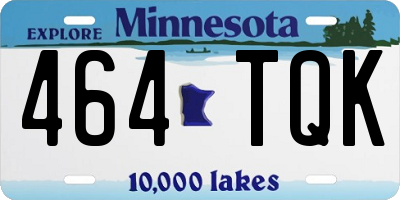 MN license plate 464TQK