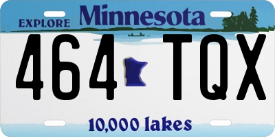 MN license plate 464TQX