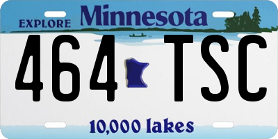 MN license plate 464TSC