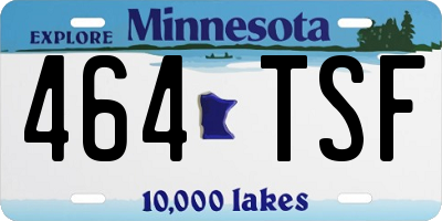 MN license plate 464TSF