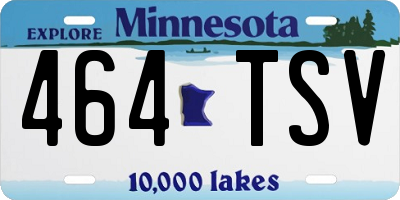 MN license plate 464TSV
