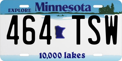 MN license plate 464TSW