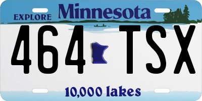 MN license plate 464TSX