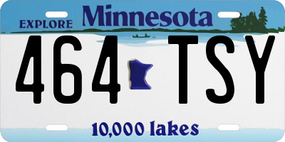 MN license plate 464TSY