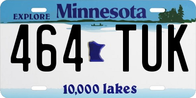 MN license plate 464TUK