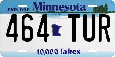 MN license plate 464TUR