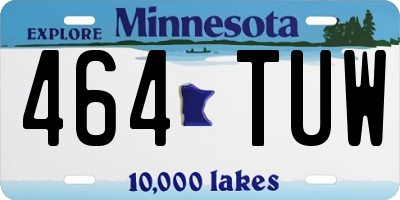 MN license plate 464TUW