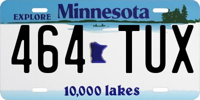 MN license plate 464TUX