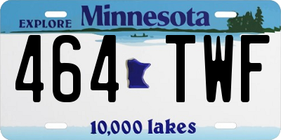 MN license plate 464TWF