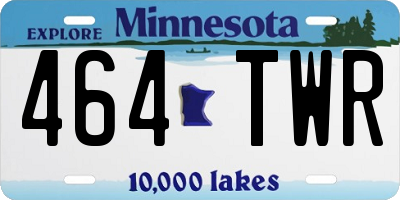 MN license plate 464TWR