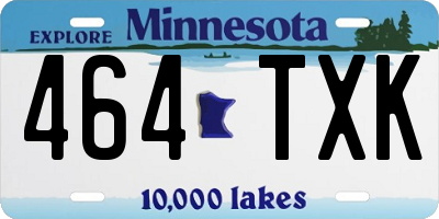 MN license plate 464TXK