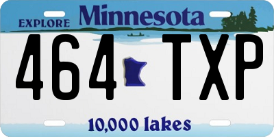 MN license plate 464TXP
