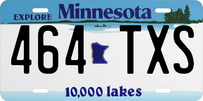 MN license plate 464TXS