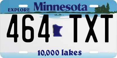 MN license plate 464TXT