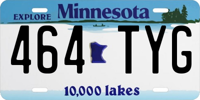 MN license plate 464TYG