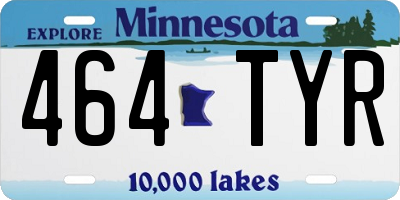 MN license plate 464TYR