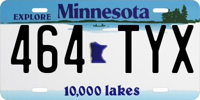 MN license plate 464TYX