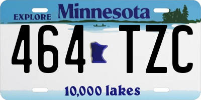 MN license plate 464TZC