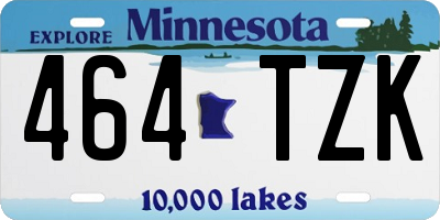 MN license plate 464TZK