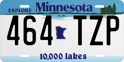 MN license plate 464TZP