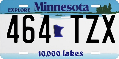 MN license plate 464TZX