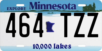MN license plate 464TZZ