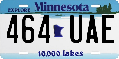 MN license plate 464UAE