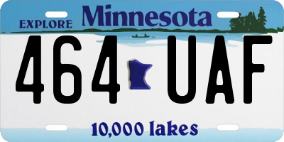 MN license plate 464UAF