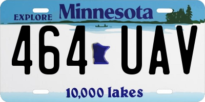 MN license plate 464UAV