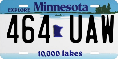MN license plate 464UAW