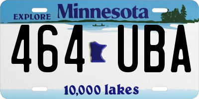 MN license plate 464UBA