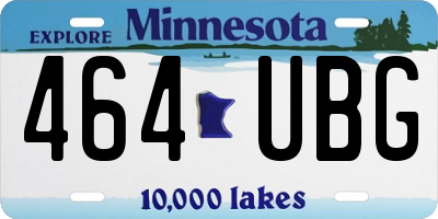 MN license plate 464UBG