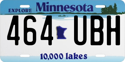 MN license plate 464UBH