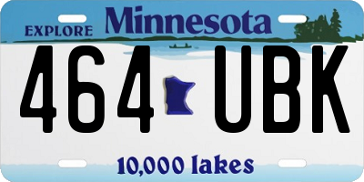 MN license plate 464UBK